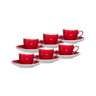 Ritzenhoff & Breker Espressotassen und -untertassen Doppio 80 ml 6er Set