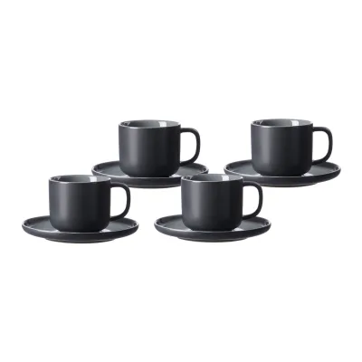 Ritzenhoff & Breker Kaffeetassen mit Untertassen Jasper 240 ml 4er Set