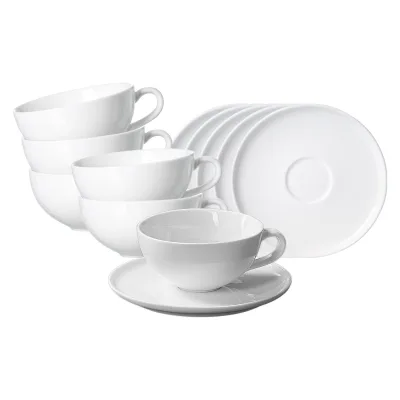 Ritzenhoff & Breker Teetassen mit Untertassen Skagen 180 ml 6er Set