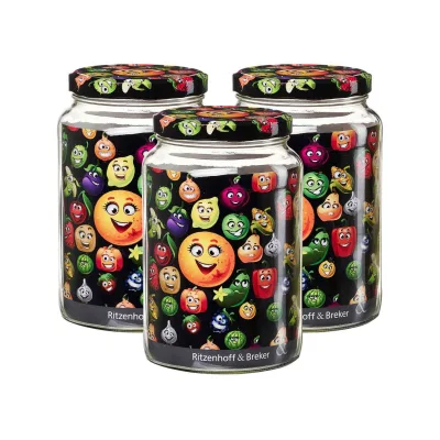 Ritzenhoff & Breker Vorratsgläser Smile 1,7 l 3er Set