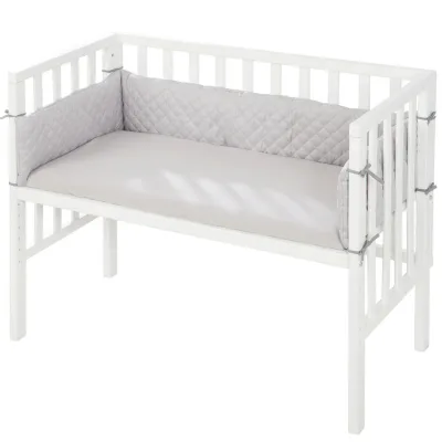 Roba Beistellbett Weiß, Grau 45x90 cm