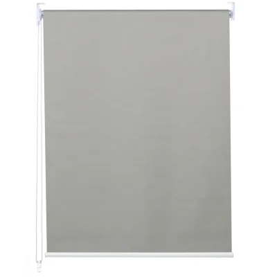 Rollo MCW-D52, Fensterrollo Seitenzugrollo Jalousie, Sonnenschutz Verdunkelung blickdicht 80x230cm ~ grau
