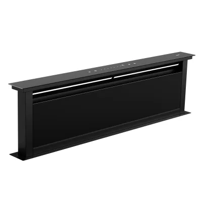 Royal Flush Eco Dunstabzugshaube   836 m³/h Luftstrom   kopffrei   EEK A   74 dB   LED Schwarz Schwarz