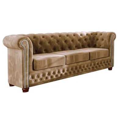 S-Style Chesterfield-Sofa Beige 203x72x86 cm