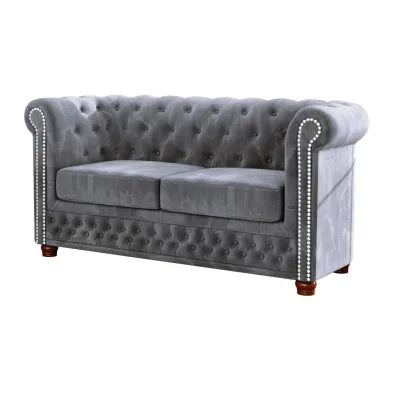S-Style Chesterfield-Sofa Grau 148x72x86 cm