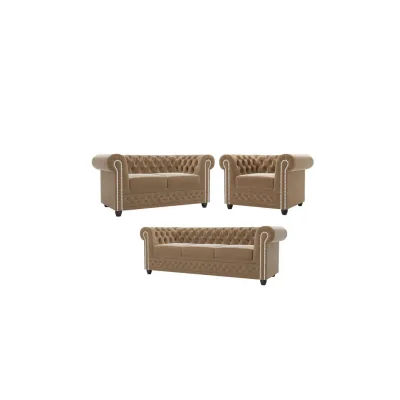 S-Style Sitzgarnitur Beige 203x72x86 cm