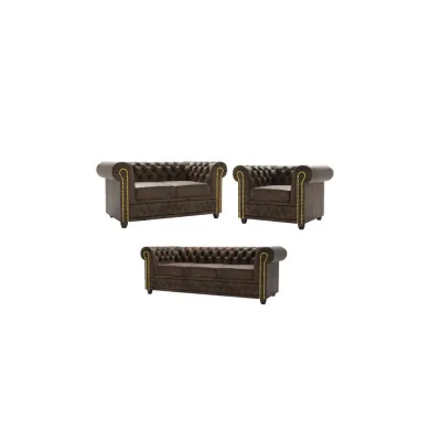 S-Style Sitzgarnitur Dunkelbraun 203x72x86 cm