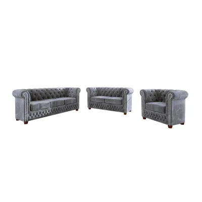 S-Style Sitzgarnitur Grau 203x72x86 cm