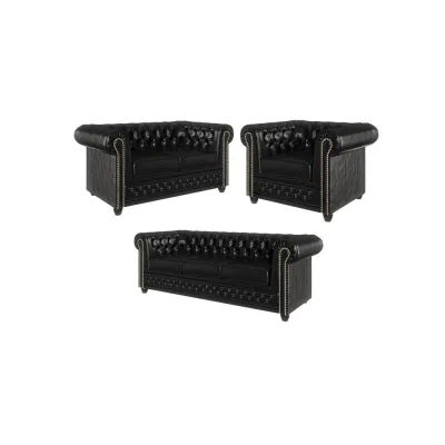 S-Style Sitzgarnitur Schwarz 203x72x86 cm