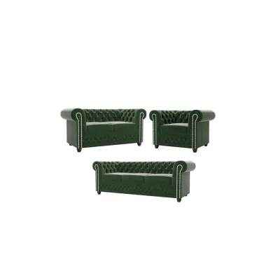S-Style Sitzgarnitur Smaragdgrün 203x72x86 cm
