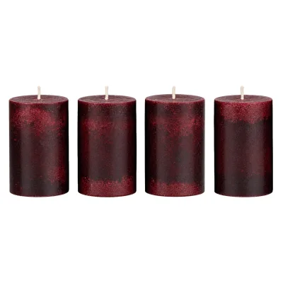 Safe Candle Trendkerzen, altrot, 4 Kerzen je Ø 6 x H 9 cm