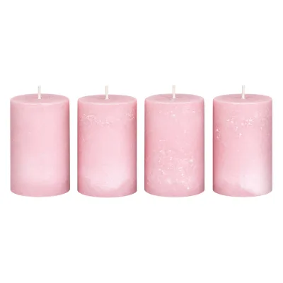 Safe Candle Trendkerzen, antikrosa, 4 Kerzen je Ø 6 x H 9 cm