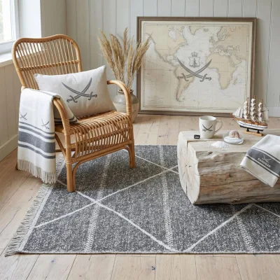 Sansibar Sylt Flachwebteppich Anthrazit 240x340 cm