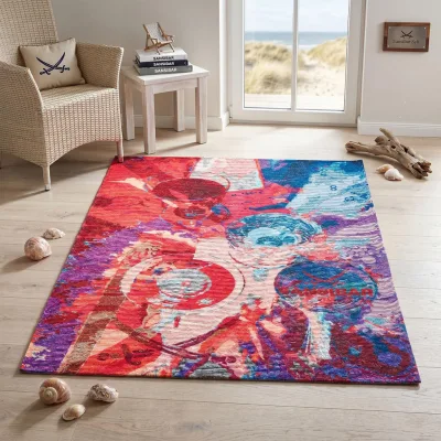 Sansibar Sylt Flachwebteppich Mehrfarbig 160x160 cm
