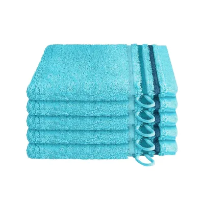 Schiesser Waschhandschuhset Türkis 16x22 cm