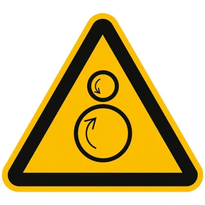 Schilderfabrikation Moedel GmbH Warnschild Warnung vor g-egenläufigen Rollen ISO 7010 selbstkl. Seitenlän-ge 50mm 6 Stück/Bogen