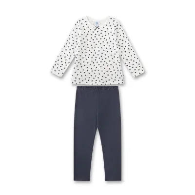 Schlafanzug Herzen Pyjama Kids lang Mädchen Pyjama
