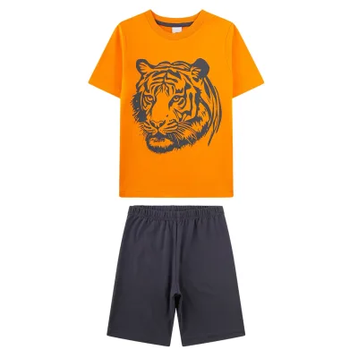 Schlafanzug Tiger kurz Kids Jungen Pyjama