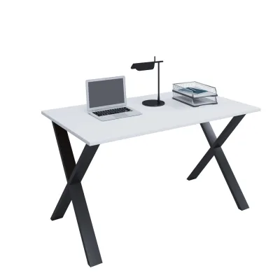 VCM Holz Schreibtisch   H. 76 x B. 110 x T. 50 cm   Computertisch schlicht   Füße aus hochwertigem Metall   Arbeitstisch   Büromöbel - Lona U
