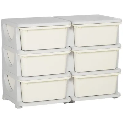 Homcom Schubladenschrank Creme 37x56.5x75 cm