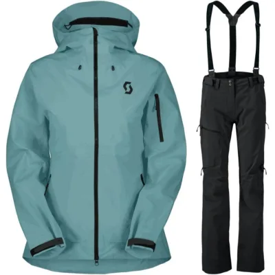 Scott Explorair 3L Shell Jacke/Shell Hose Set, Damen, hellblau/schwarz