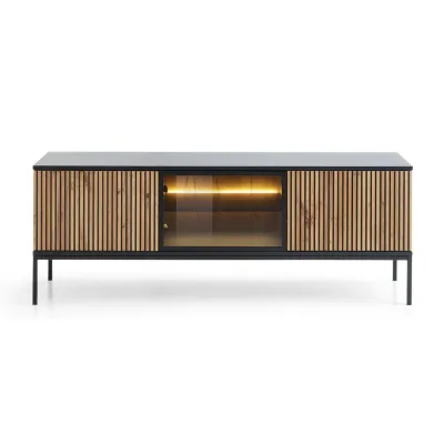 Selsey Tv-Lowboard Schwarz 154x56x39 cm