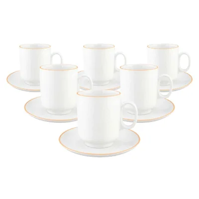 Seltmann Weiden Kaffeebecher mit Untertassen Sento Home Pure Lines 400 ml 6er Set