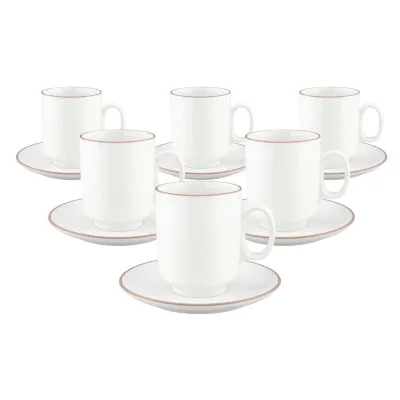 Seltmann Weiden Kaffeebecher mit Untertassen Sento Home Pure Lines 400 ml 6er Set