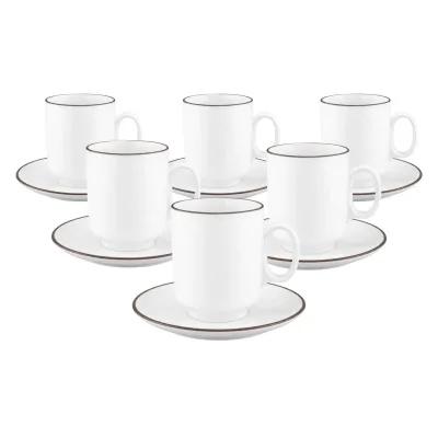 Seltmann Weiden Kaffeebecher mit Untertassen Sento Home Pure Lines 400 ml 6er Set