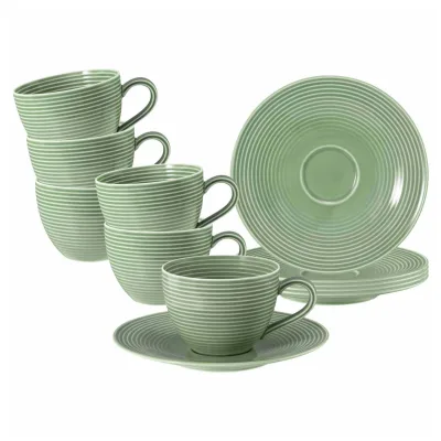 Seltmann Weiden Kaffeetassen mit Untertassen Beat Color Glaze 260 ml 6er Set