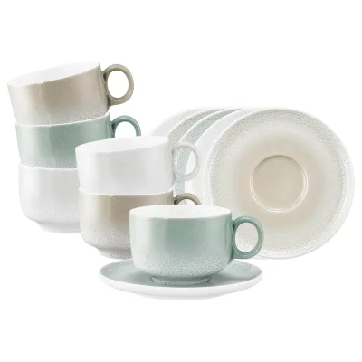 Seltmann Weiden Milchkaffeetassen mit Untertassen Sento Home 350 ml 6er Set