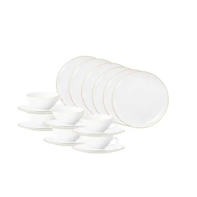 Seltmann Weiden Teeservice Liberty Goldrand 140 ml 18-tlg.