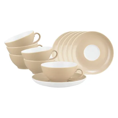 Seltmann Weiden Teetassen mit Untertassen Liberty Pure Colors 140 ml 6er Set