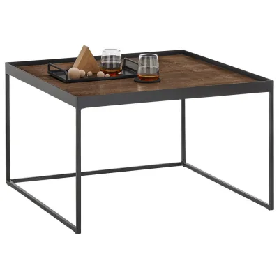 SetOne by Musterring Couchtisch Schwarz, Eiche dunkel 80x39x80 cm