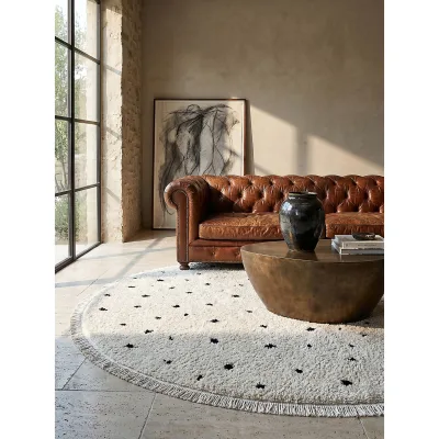 Shaggy-Teppich Polypropylen Creme 120x120 cm - ATRIO   Kadima Design