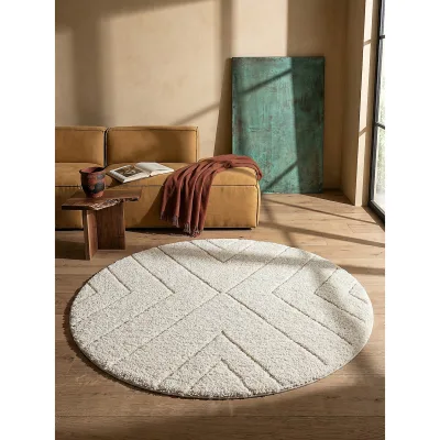 Shaggy-Teppich Polypropylen Creme 160x160 cm - ATRIO   Kadima Design