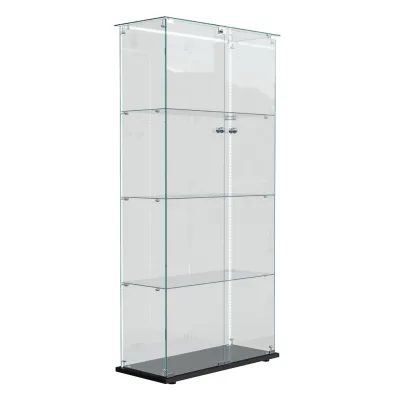 Shopentra Standvitrine Schwarz 35x163x78.5 cm