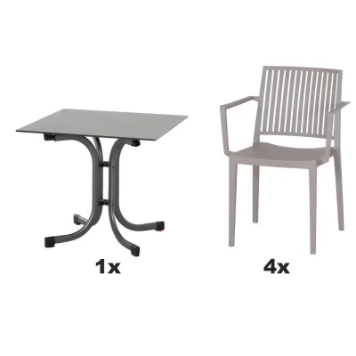 Siena Garden Gartengarnitur Urban Lights Anthrazit, Taupe 80x80x80 cm