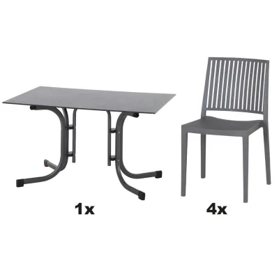 Siena Garden Gartengarnitur Urban Lights Grau 80x80x120 cm
