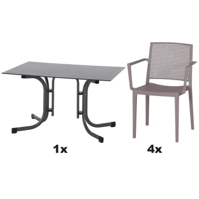 Siena Garden Gartengarnitur Urban Lights Taupe 80x80x120 cm