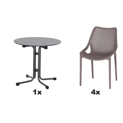 Siena Garden Gartengarnitur Urban Lights Taupe 80x81x80 cm