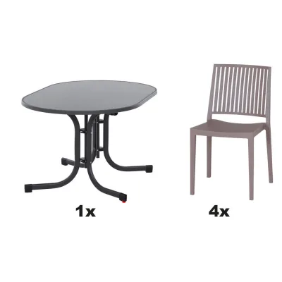 Siena Garden Gartengarnitur Urban Lights Taupe 90x80x140 cm