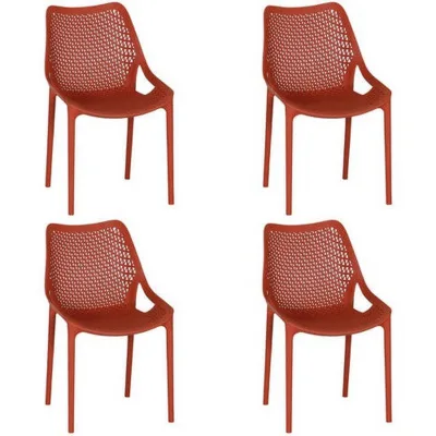 Siena Garden Gartenstuhl-Set District Rot 60x81x50 cm