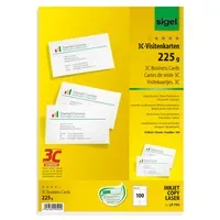 SIGEL Visitenkarte 225 g/m² ohne abgerundete Ecken 100 St./Pack.