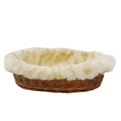 Silvio Design Katzen-Ruhekorb mit Bezug beige, ca. 52x40x16 cm
