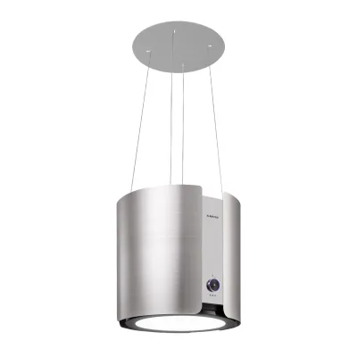 Skyfall Inselabzugshaube Ø45cm Umluft 413m³/h LED Weiß/silber