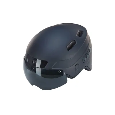 Smart Helm INMOLD, Full-HD Kamera, Bluetooth 4.0, Blinker, LED, Farbe: schwarz  55-58cm