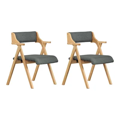 SoBuy 2 Klappstühle Dunkelgrau 62x56x78cm Modern