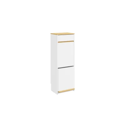 SoBuy Abfalleimer-Schrank, Mülltonnen-Schrank, Schmutzwäsche-Schrank mit 1 Schublade Weiß