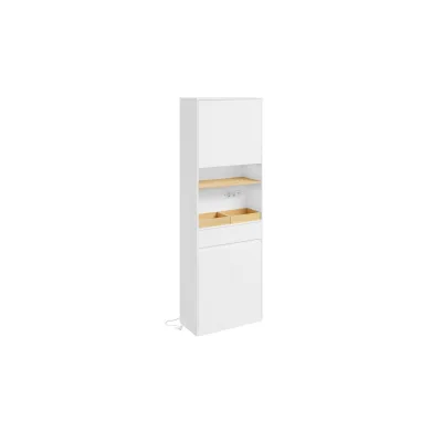 SoBuy Bad-Hochschrank für Badezimmer, 1 Schublade Weiß